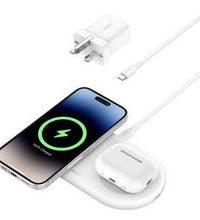 Belkin 2-in-1 Qi2 15W Magnetic Wireless Charging Pad - White