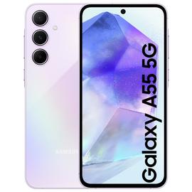 SIM Free Samsung A55 5G 256GB Mobile Phone - Lilac